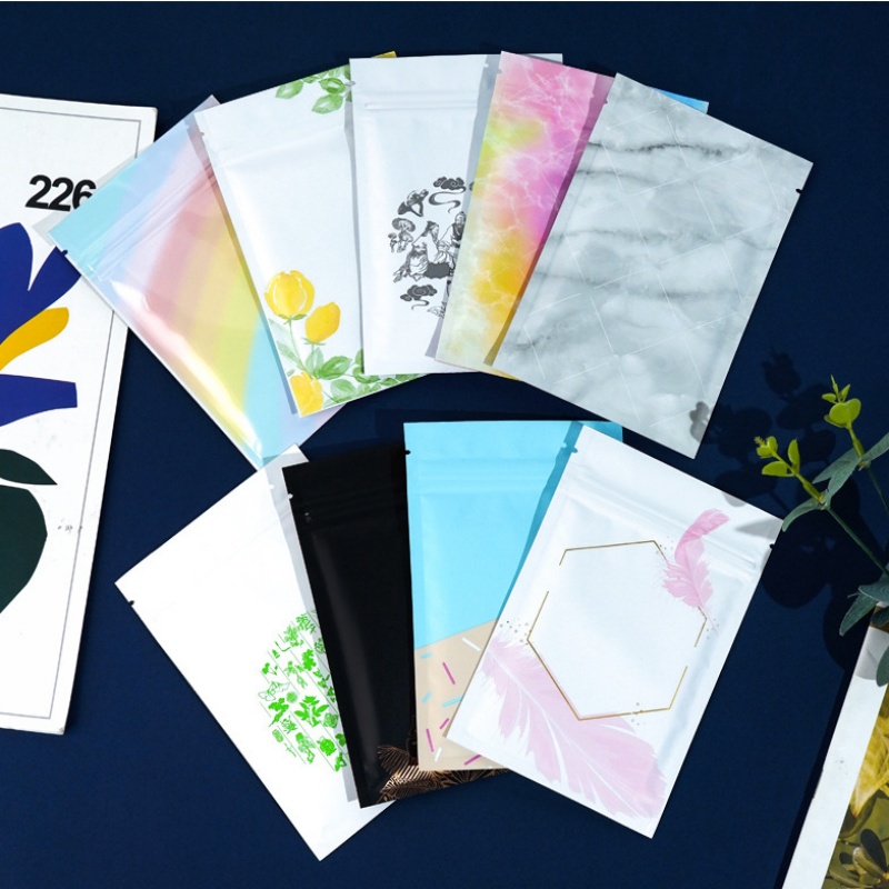 Coffee Tea Images - 200 SZT. Płaskie Aluminiowe Torebki Strunowe