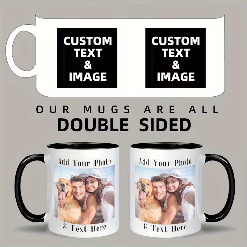 Coffee Tea Name - Spersonalizowany dwustronny ceramiczny kubek do kawy