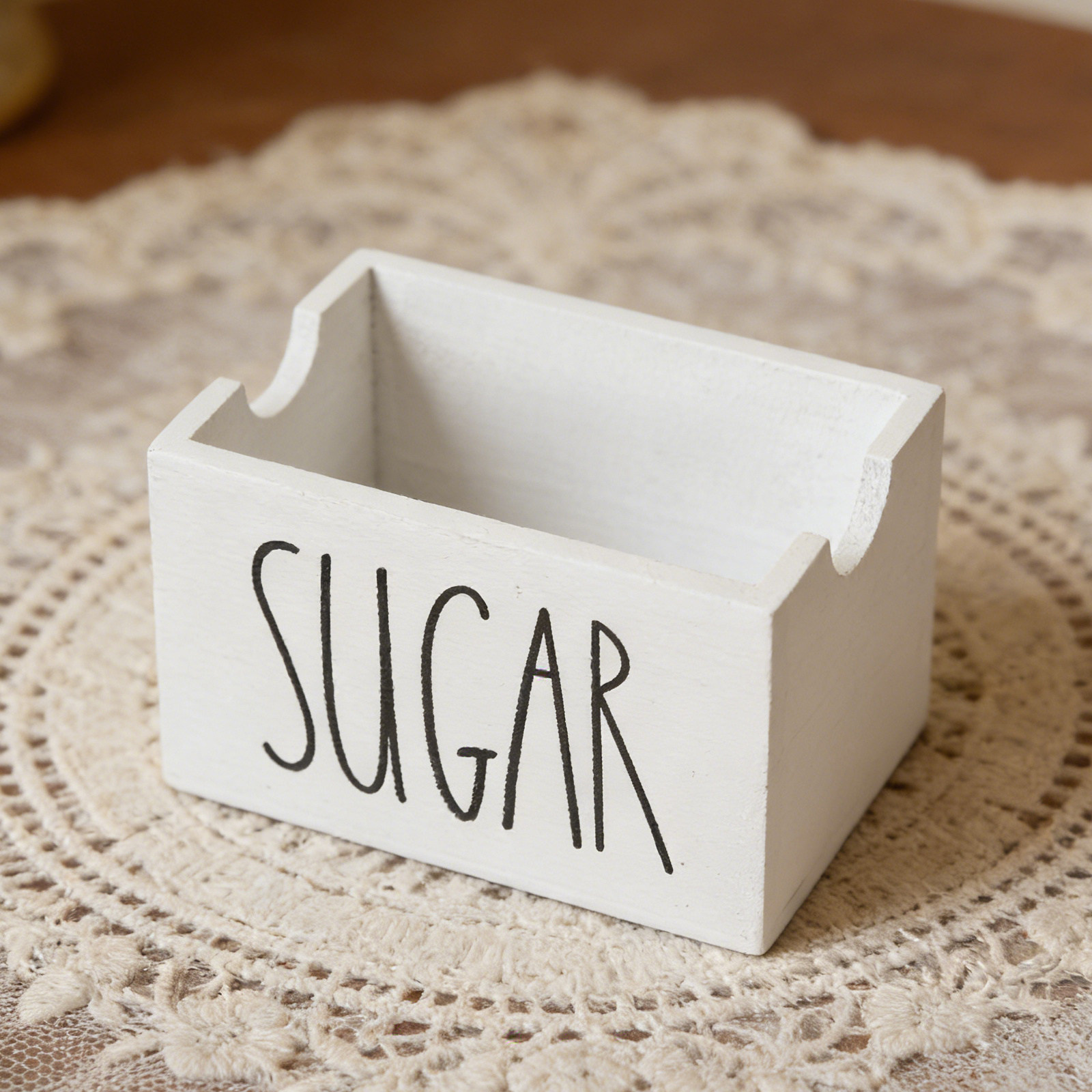 Drewniany pojemnik na cukier,  – Coffee Tea Sugar recenzja i cena