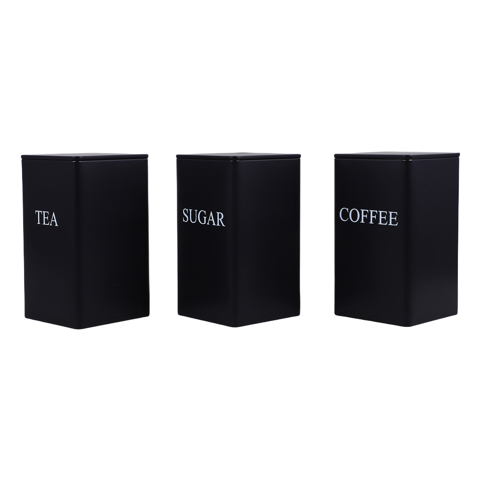 3 sztuki metalowych, czarnych, – Coffee Tea Sugar recenzja i cena