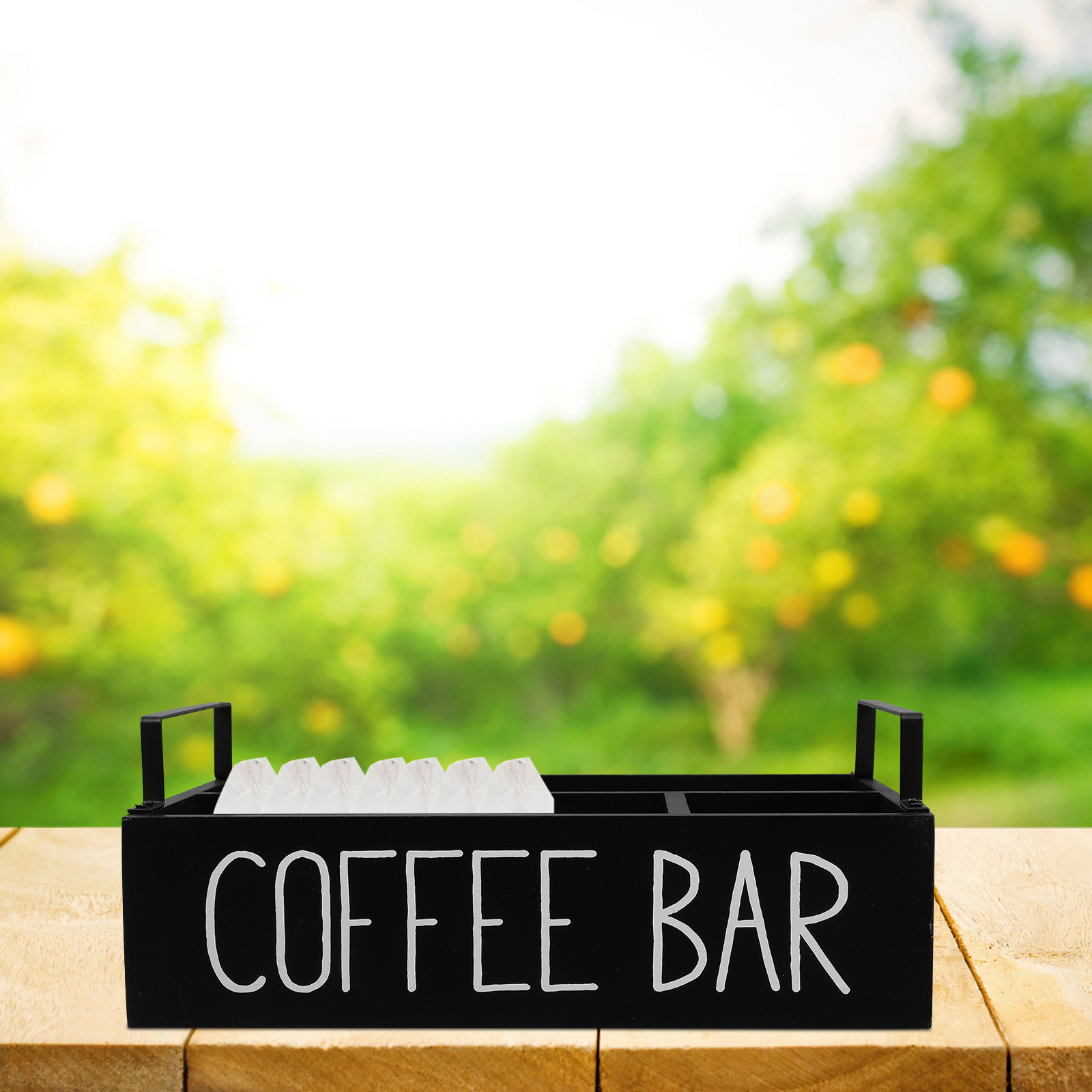 Drewniany organizer na torebki – Coffee Tea Sugar recenzja i cena