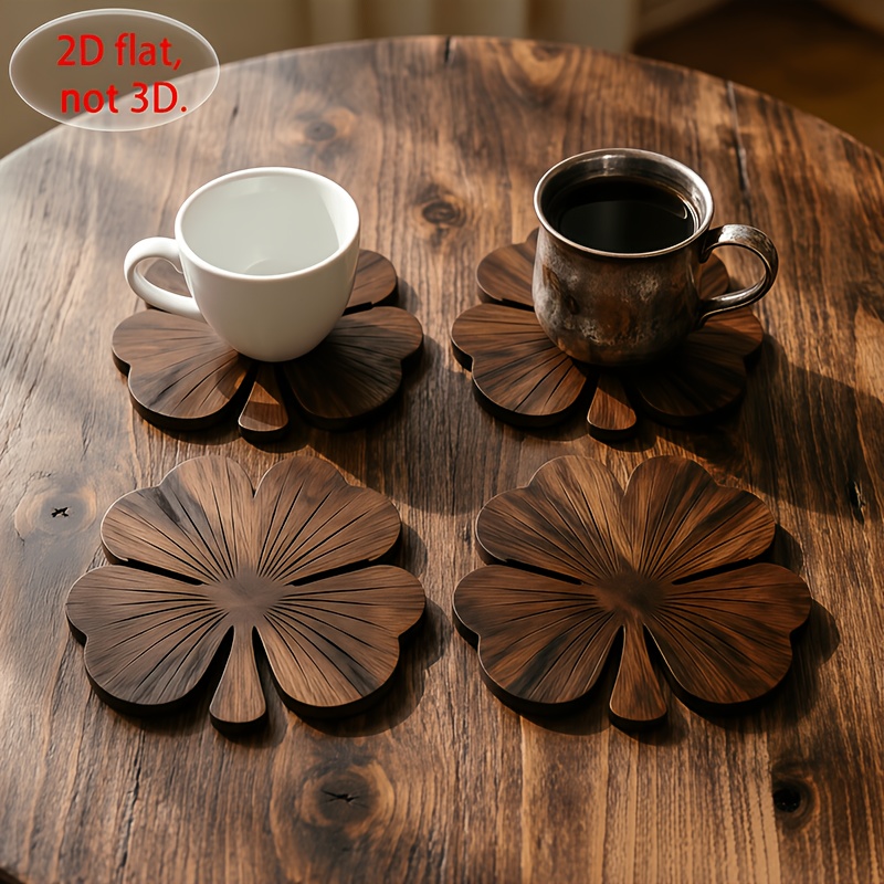 4 sztuki płaskich drewnianych  – Coffee Tea And Sugar Set recenzja i cena
